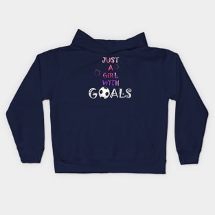 Soccer graphic design for Women and Girls Just A Girl With Goals Gift Kids Hoodie